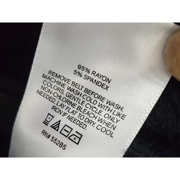 Express Womens Black Solid Rayon High Neck Long Sleeve Wide Leg Jumpsuit Size M - Picture 11 of 13